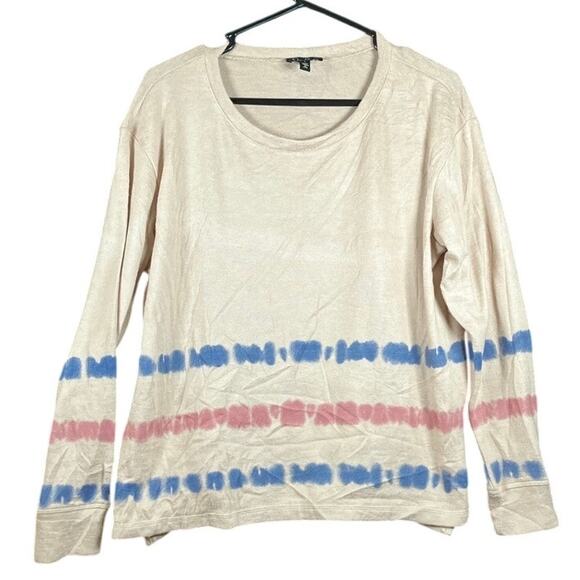 Jessica Simpson Womens Shirt Tan Side Split Scoop Neck Long Sleeved Stretch L - Picture 1 of 12